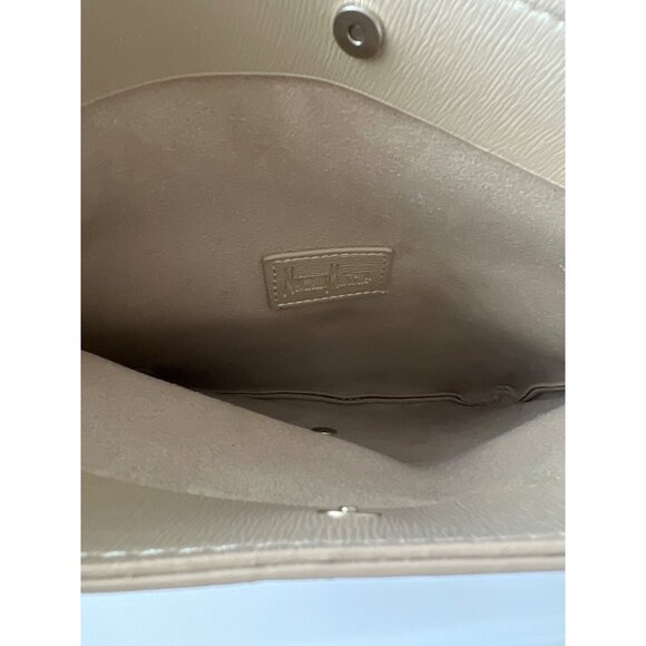 Neiman Marcus Metallic Gold Faux Leather Clutch - Picture 3 of 3